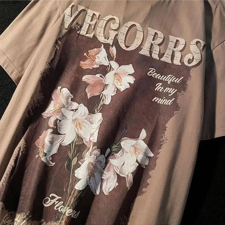 Y2k Retro Floral Graphic T-shirt