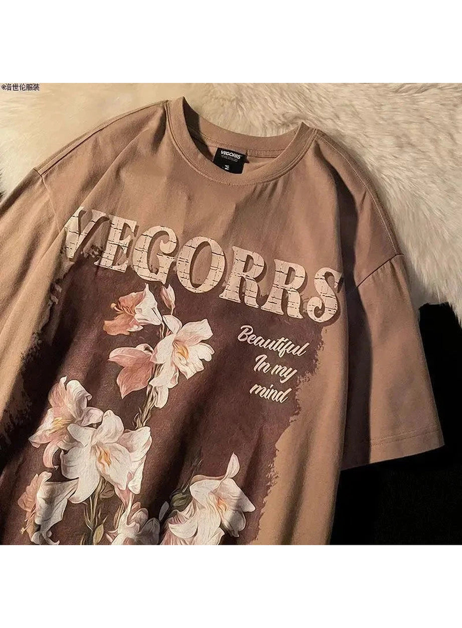 Y2k Retro Floral Graphic T-shirt