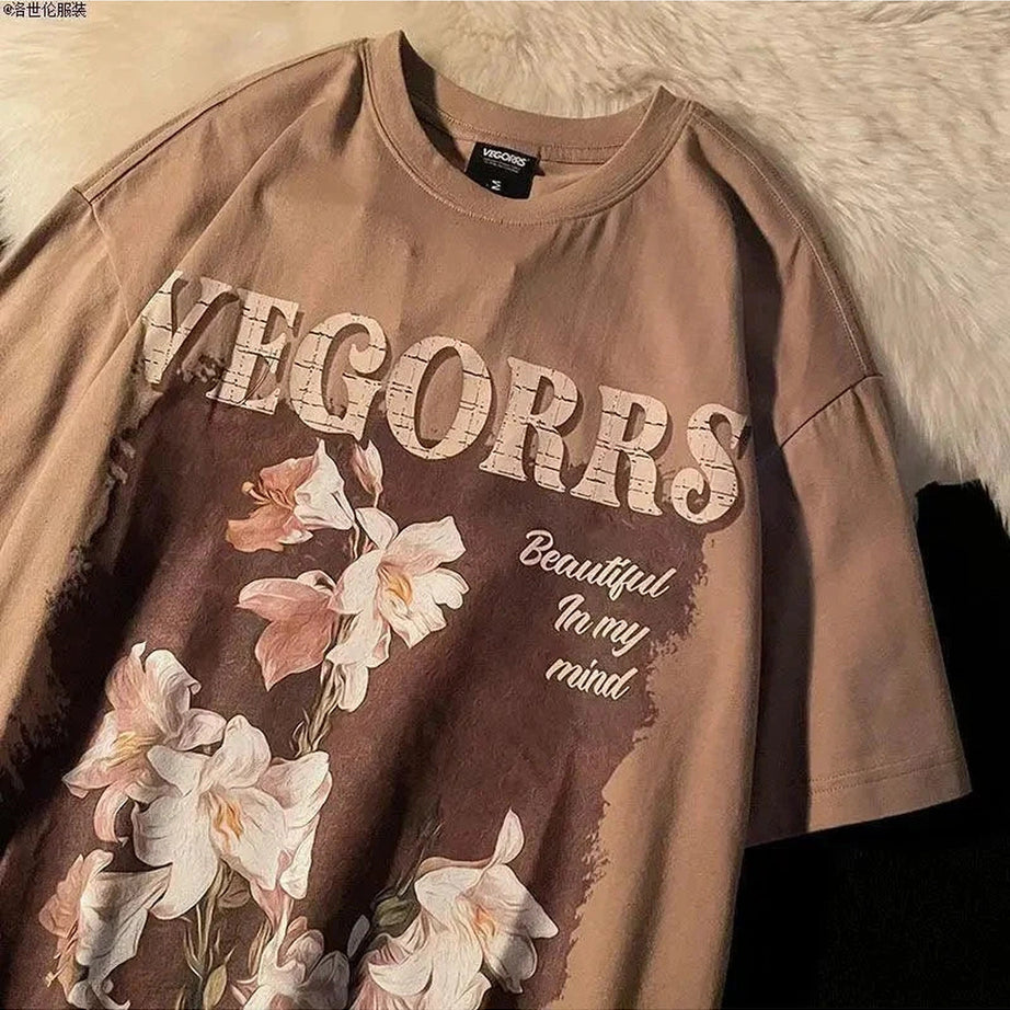 Y2k Retro Floral Graphic T-shirt