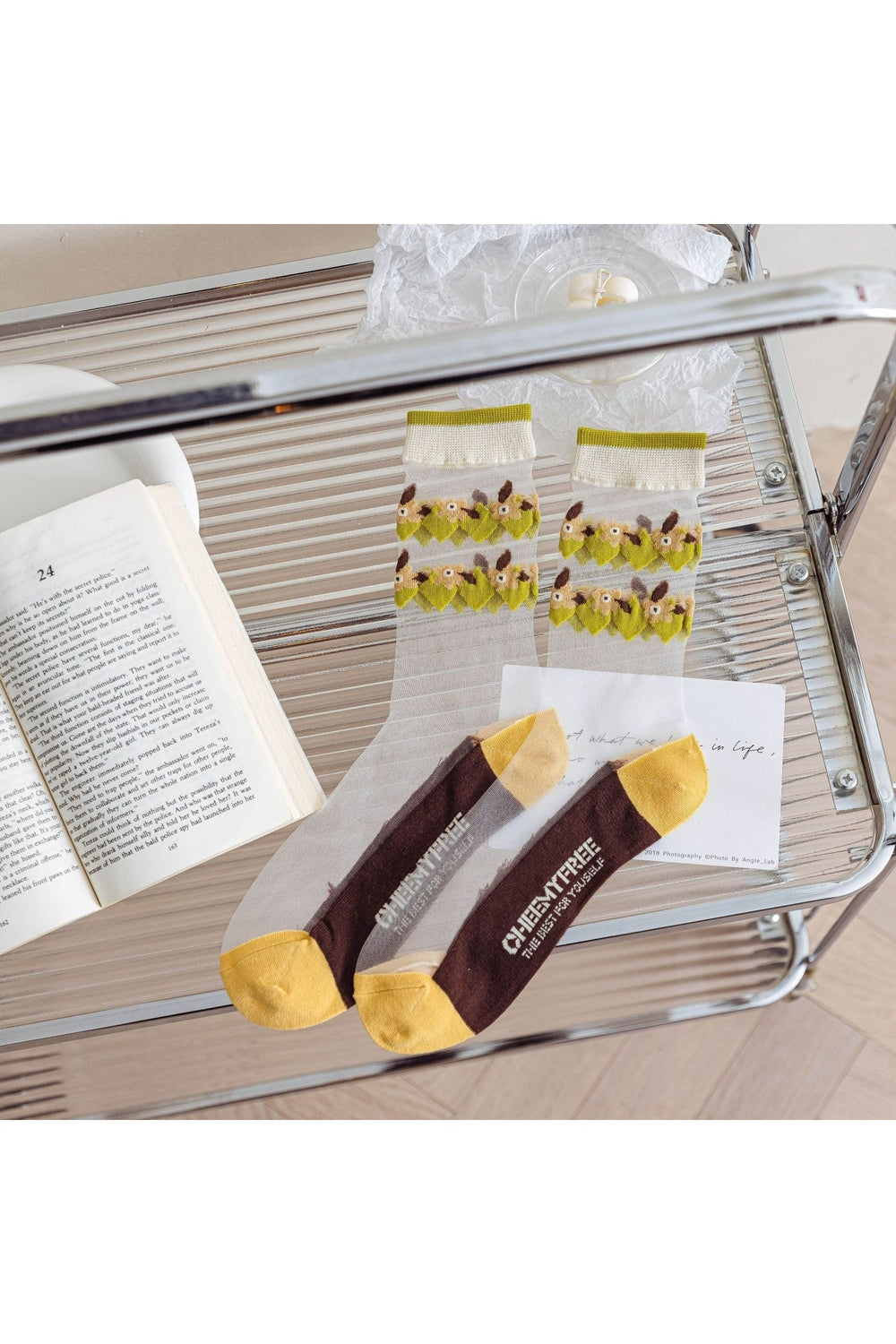 Y2k Retro Flower Transparent Socks