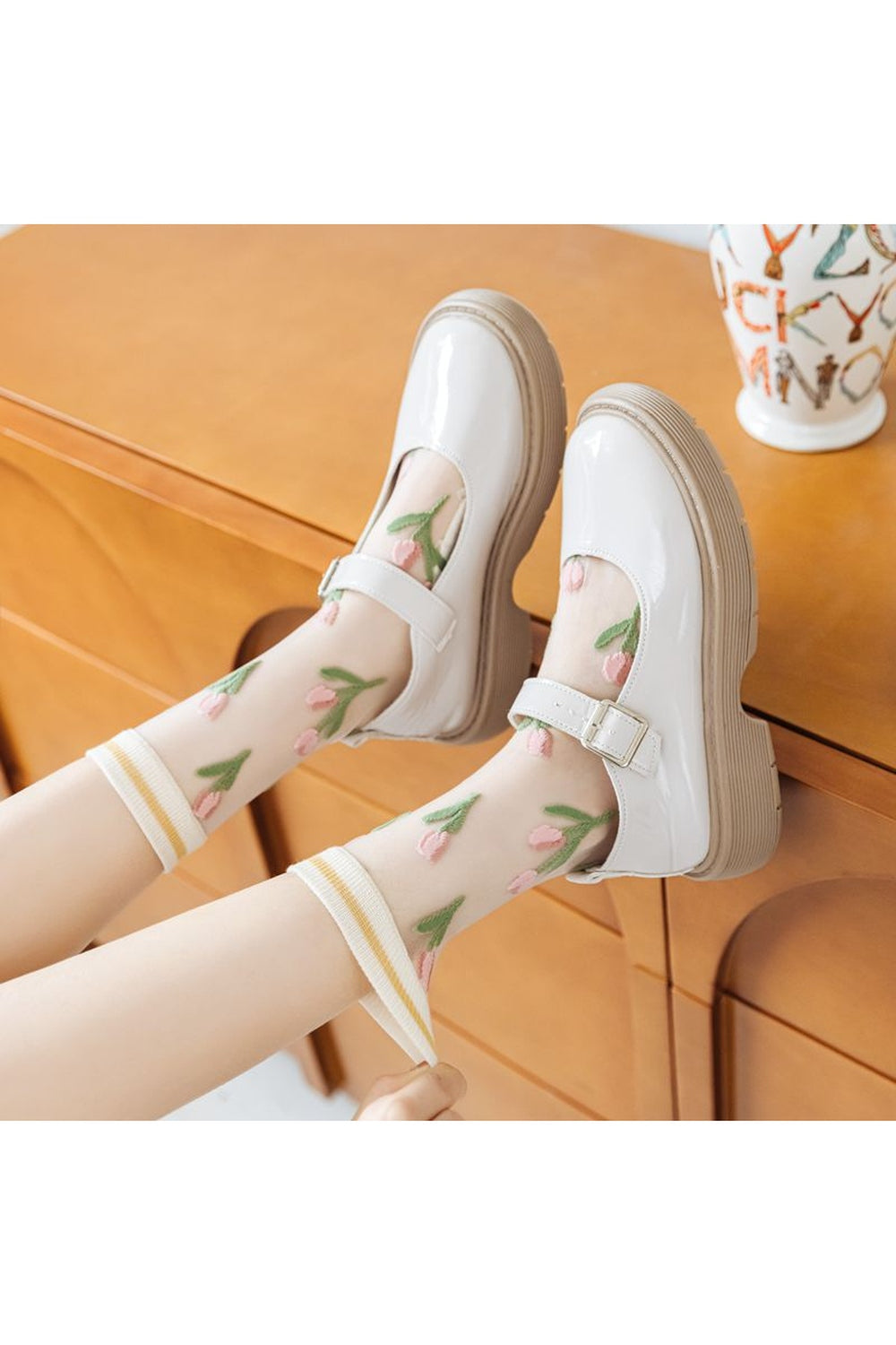 Y2k Retro Flower Transparent Socks