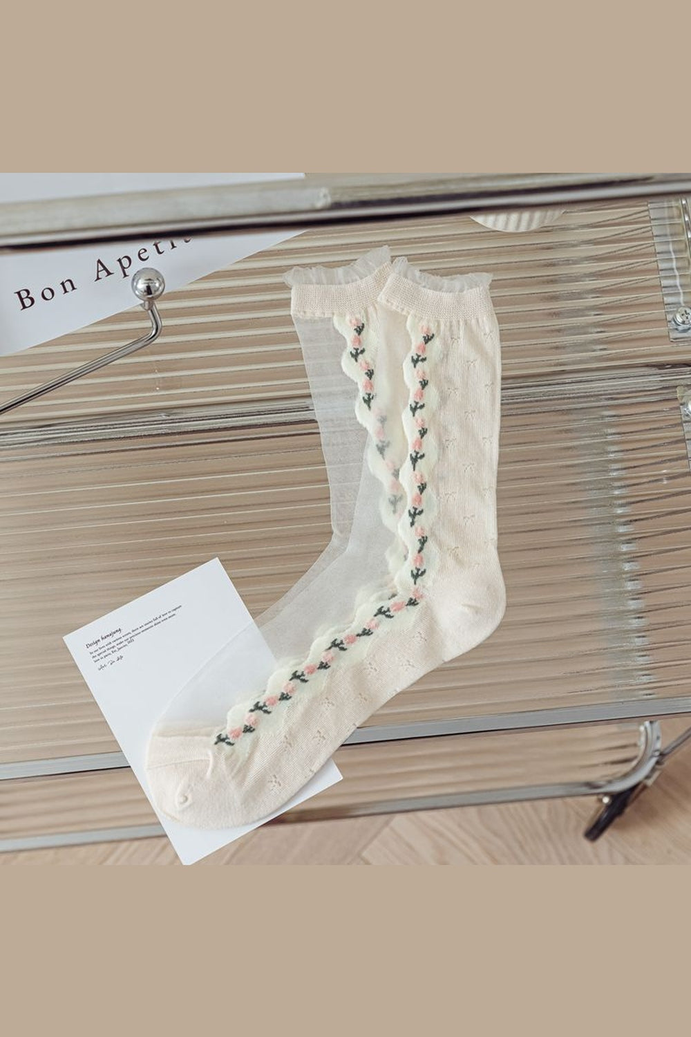 Y2k Retro Flower Transparent Socks