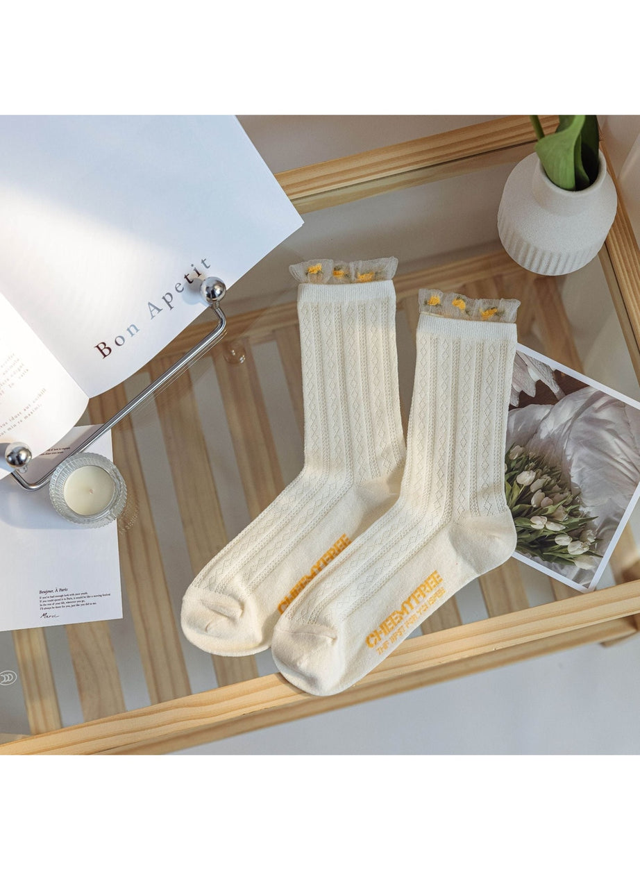 Y2k Retro Flower Transparent Socks