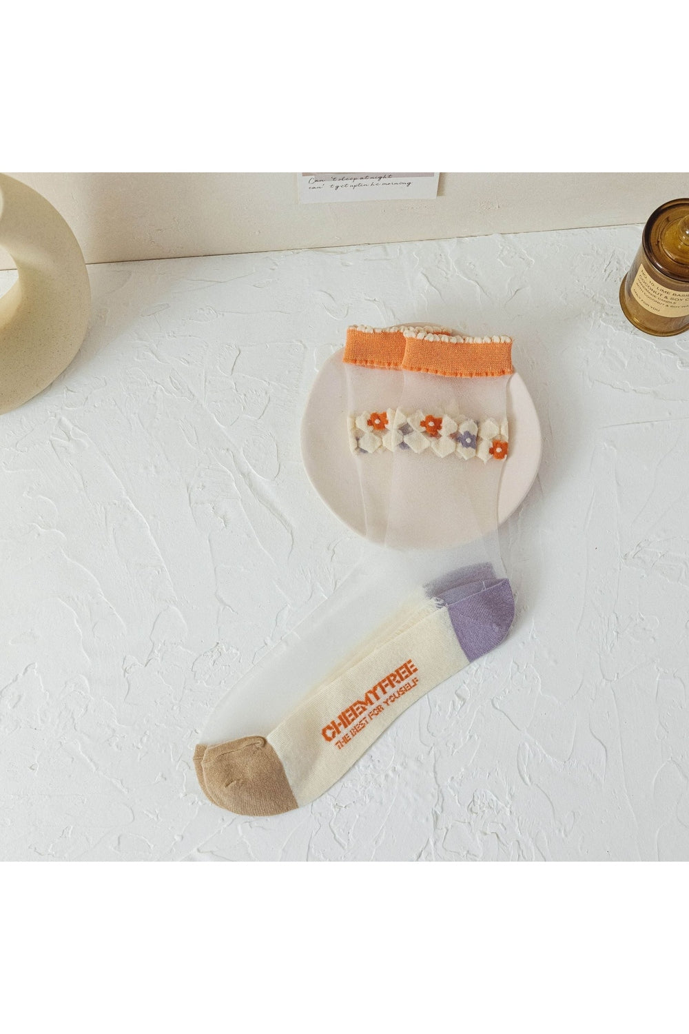 Y2k Retro Flower Transparent Socks