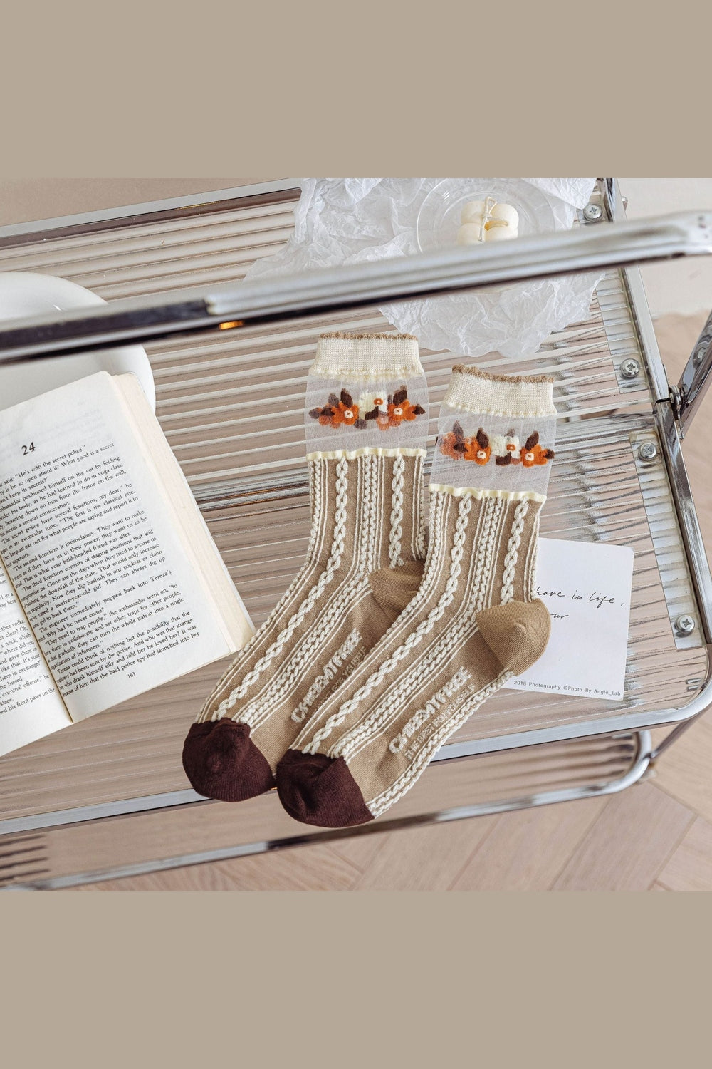 Y2k Retro Flower Transparent Socks