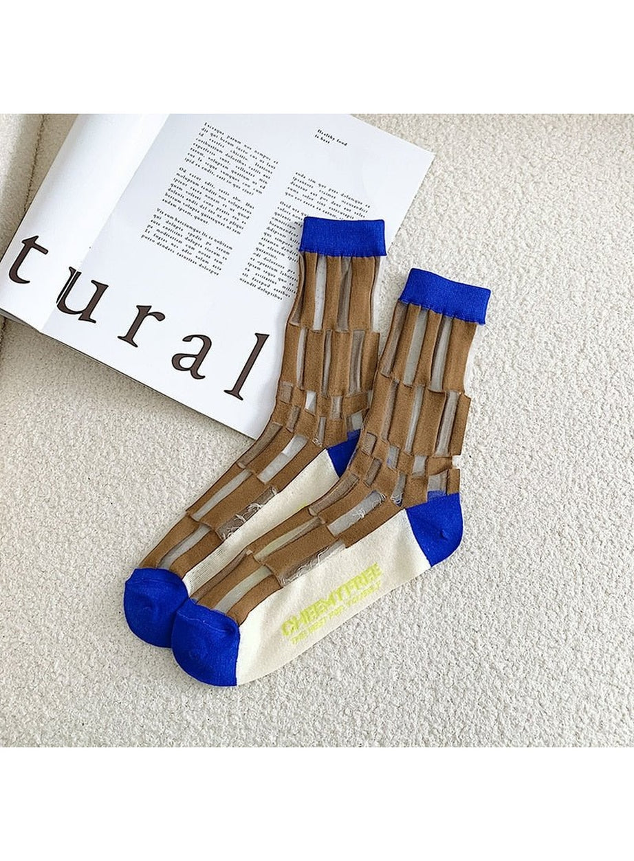 Y2k Retro Flower Transparent Socks