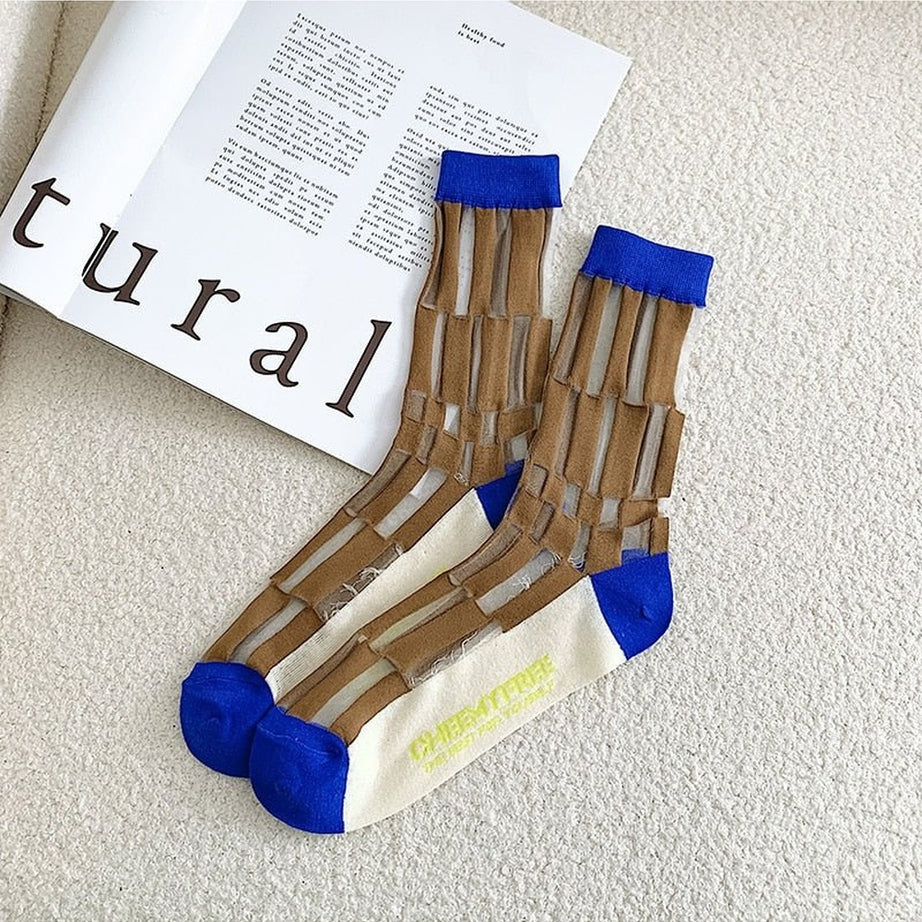 Y2k Retro Flower Transparent Socks