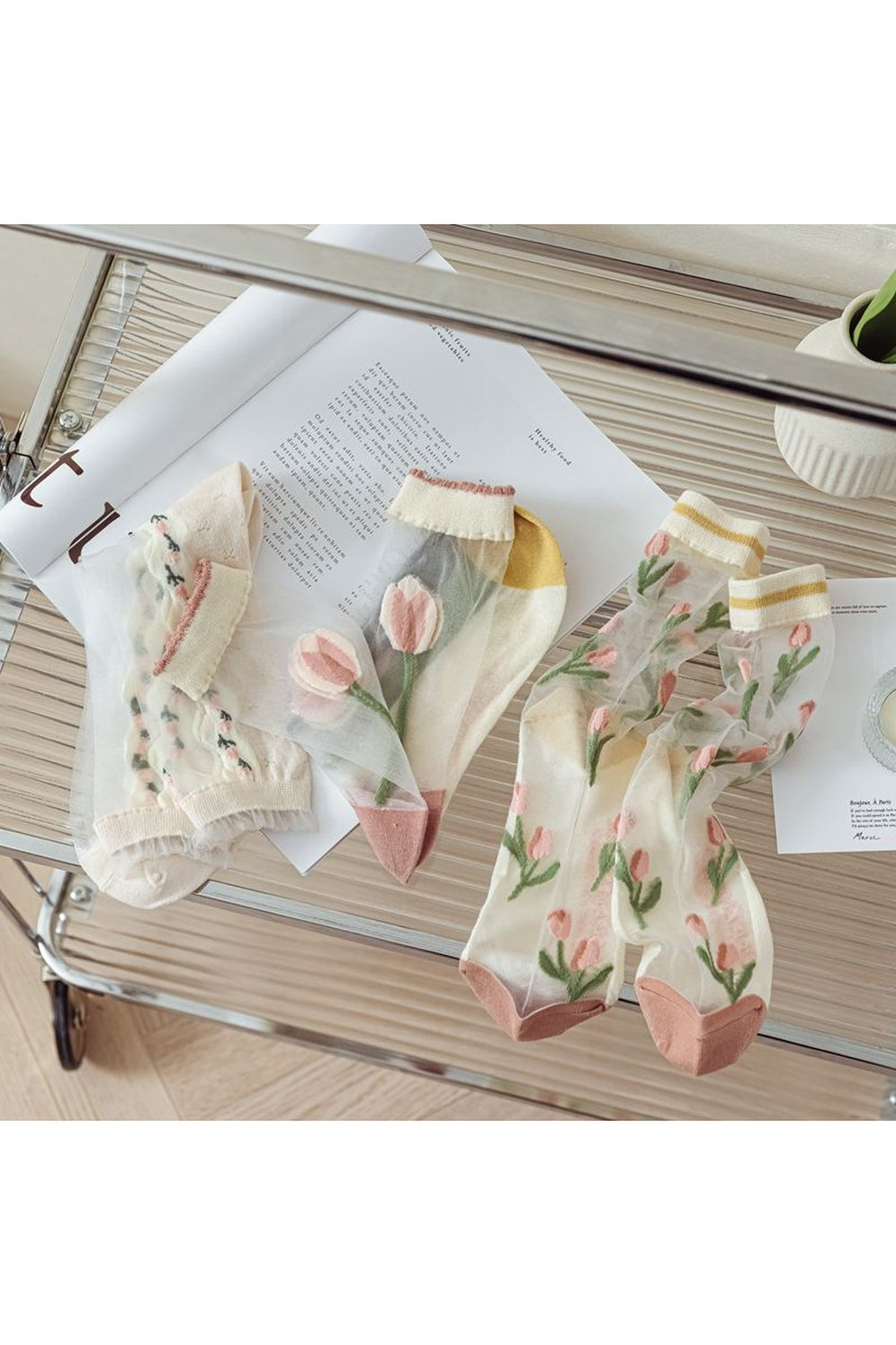 Y2k Retro Flower Transparent Socks