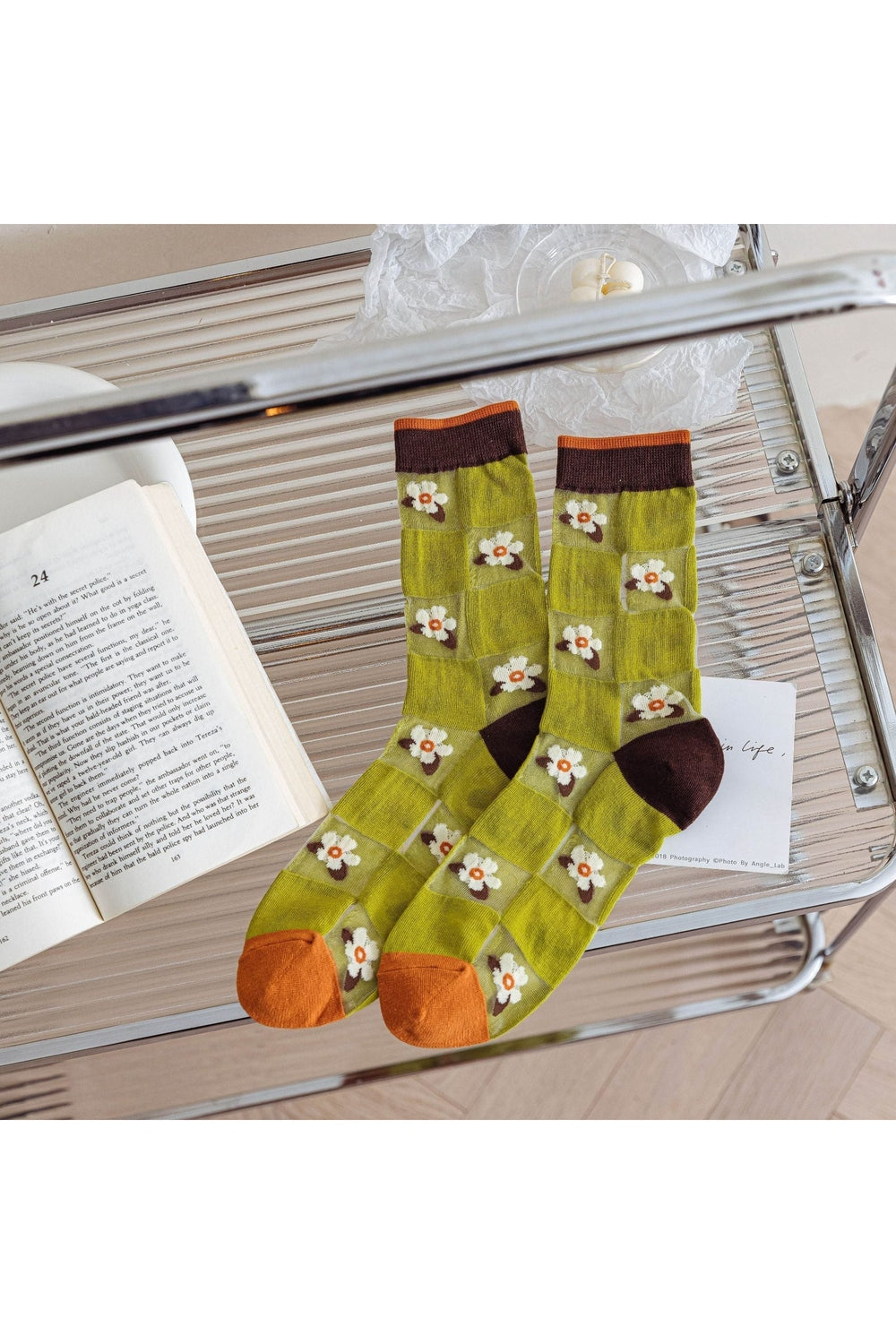 Y2k Retro Flower Transparent Socks