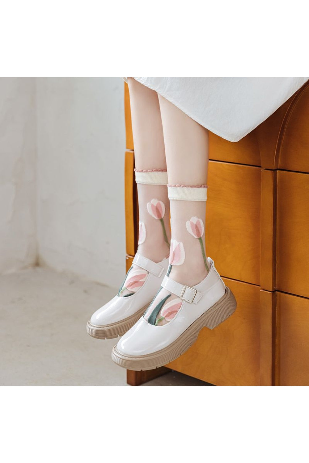 Y2k Retro Flower Transparent Socks