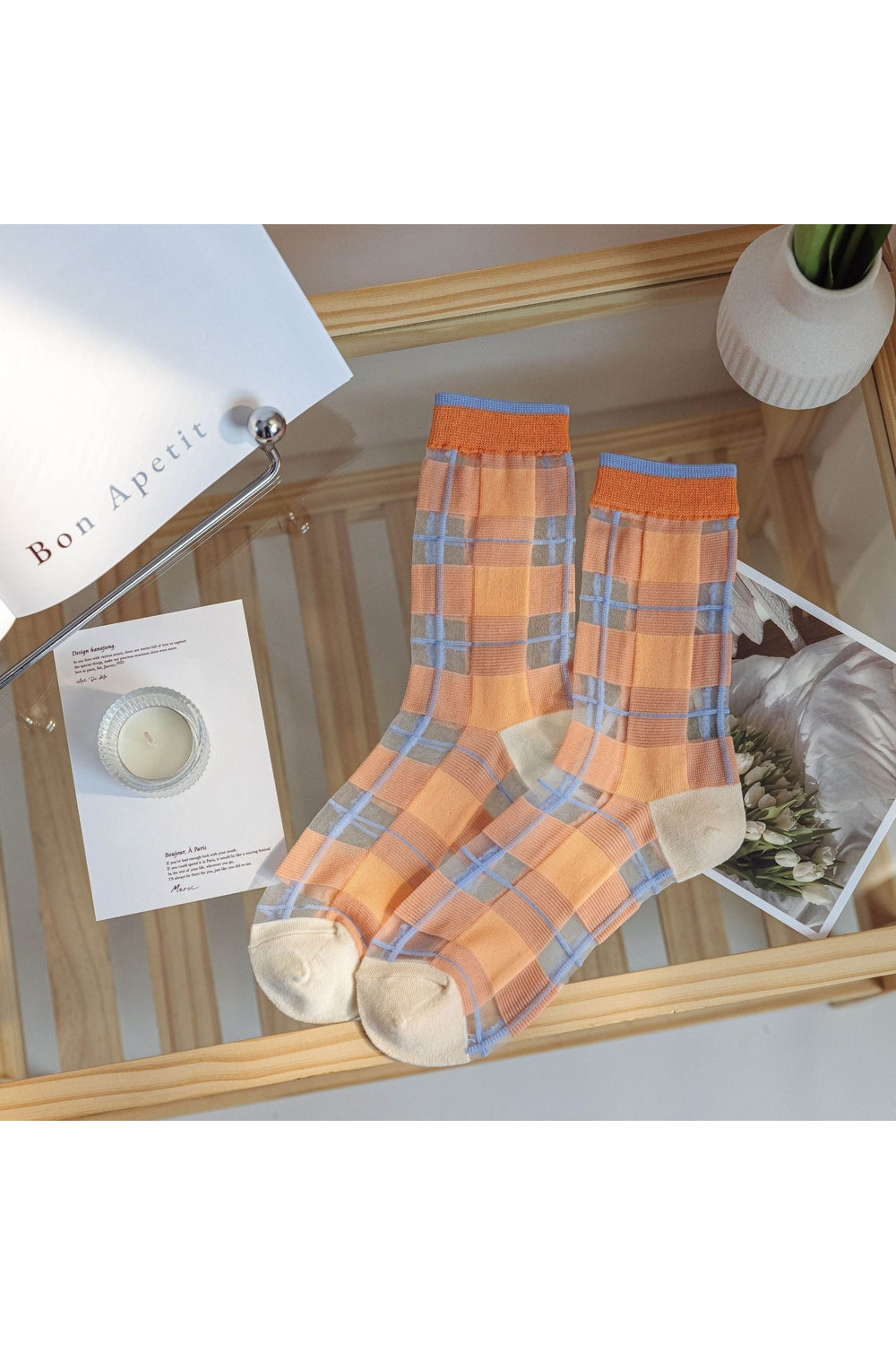 Y2k Retro Flower Transparent Socks