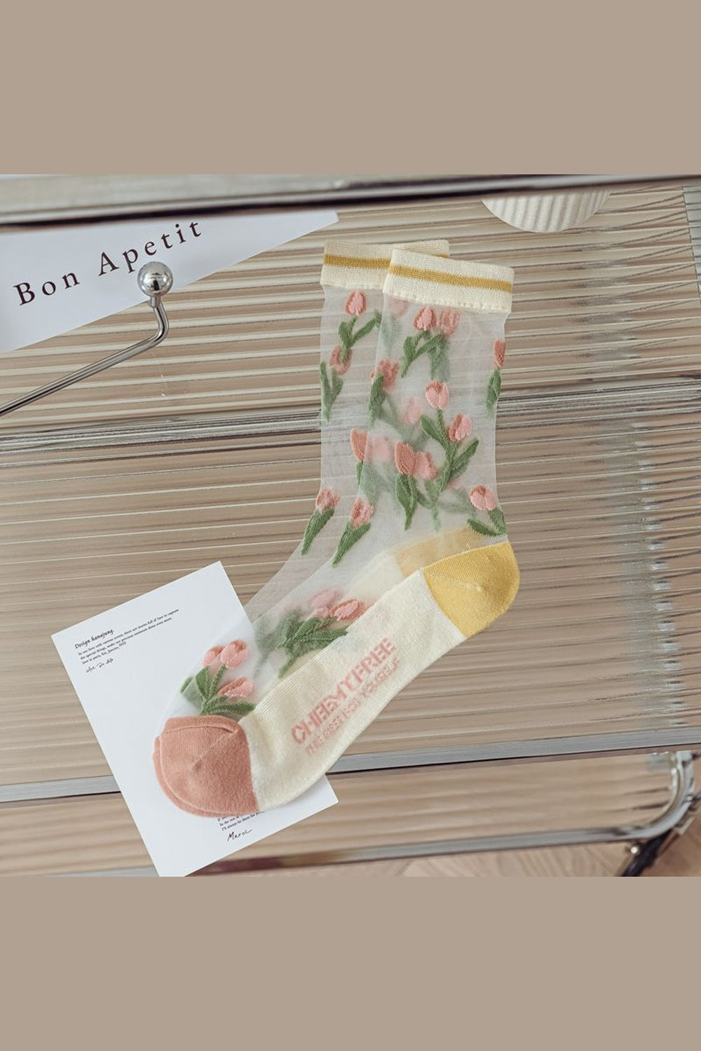 Y2k Retro Flower Transparent Socks