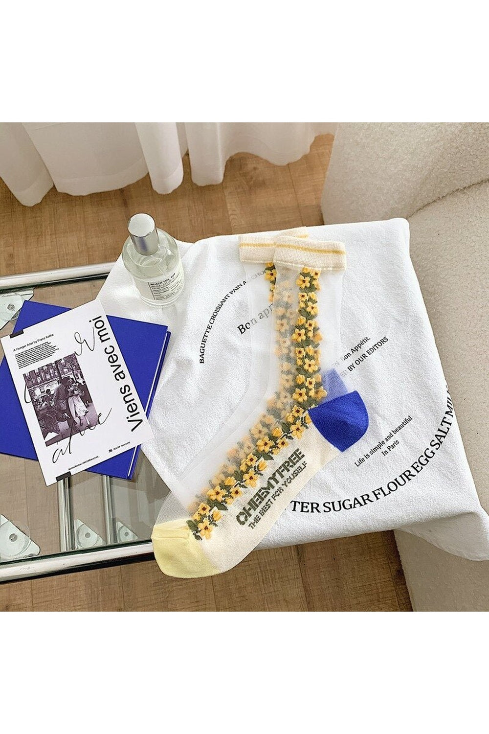 Y2k Retro Flower Transparent Socks