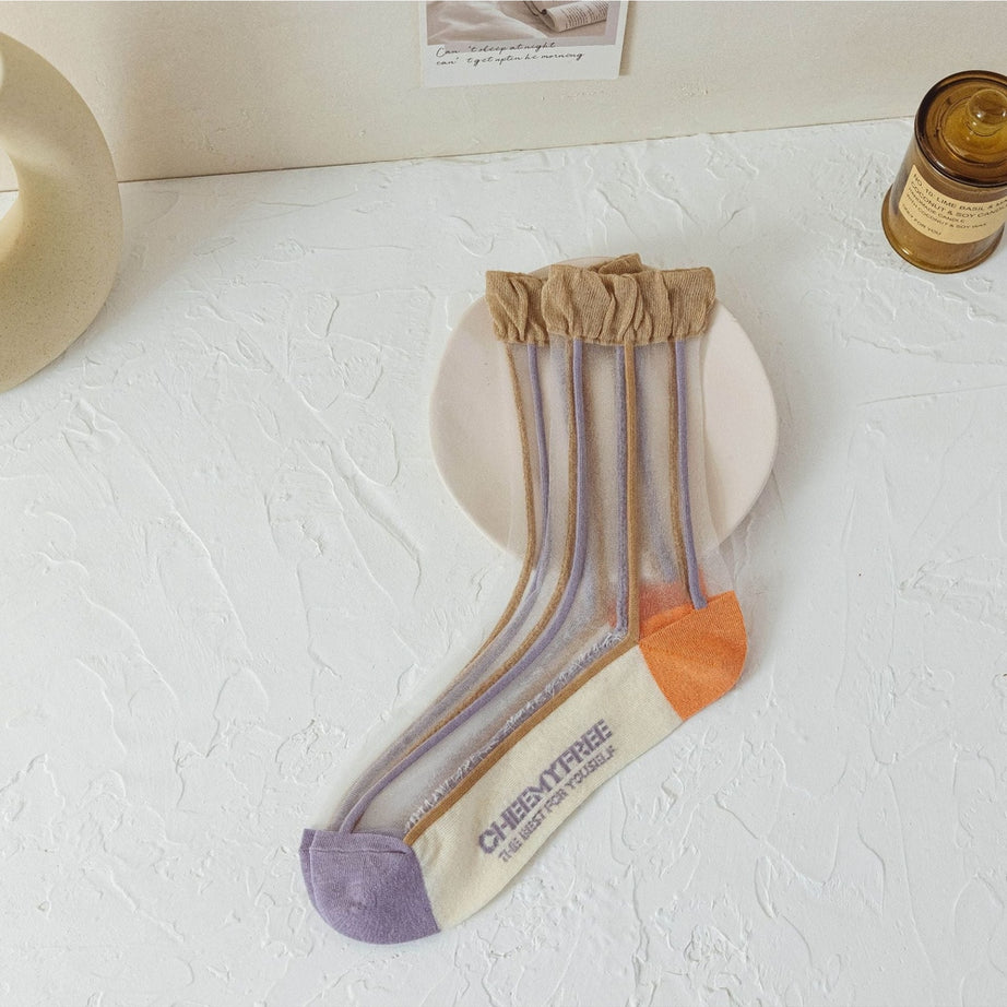 Y2k Retro Flower Transparent Socks