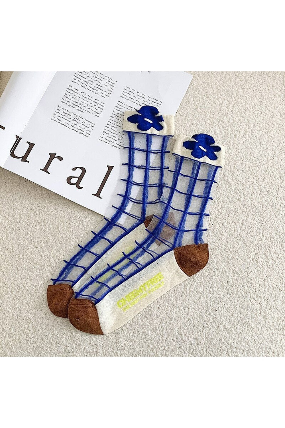 Y2k Retro Flower Transparent Socks