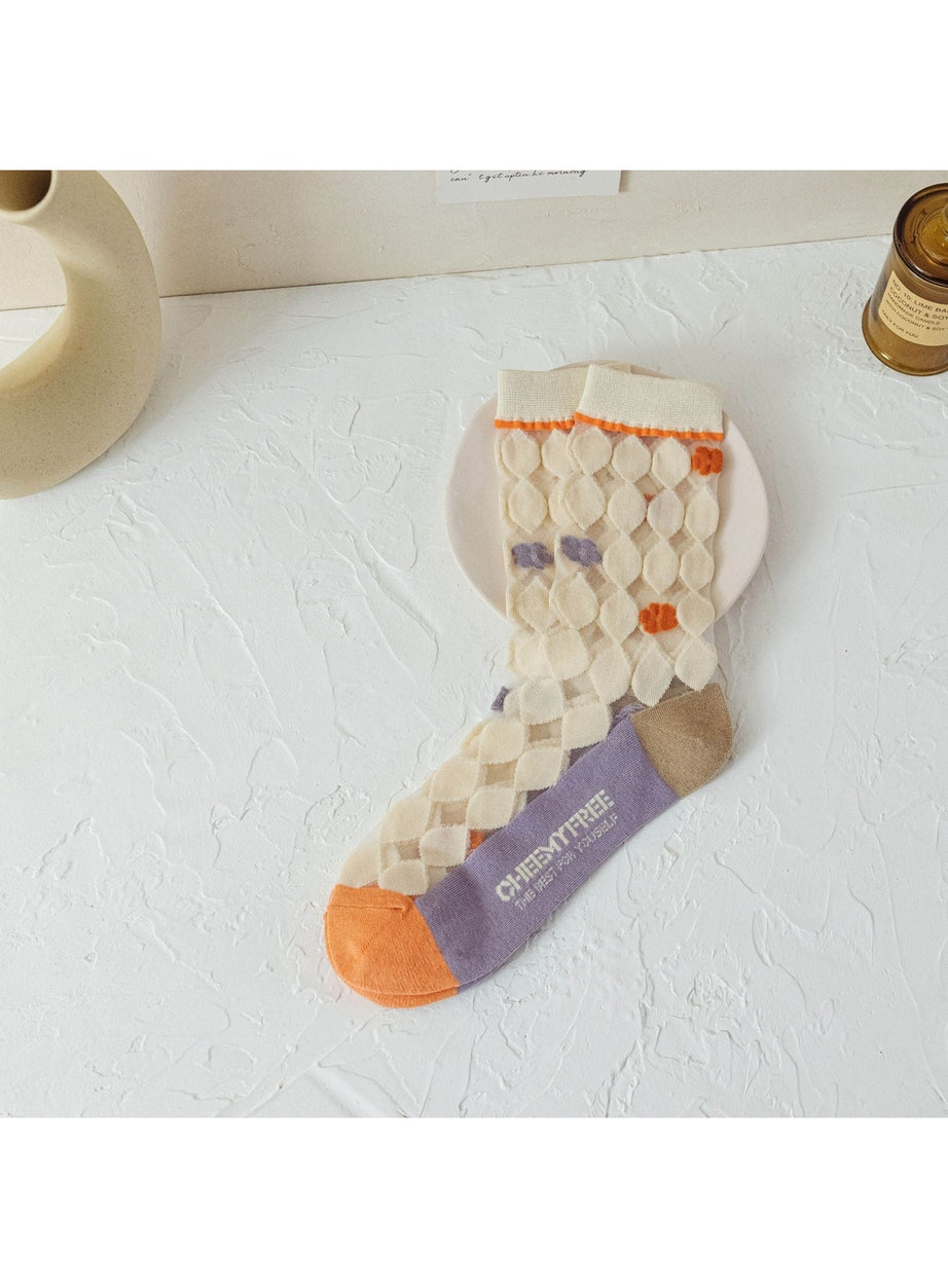 Y2k Retro Flower Transparent Socks