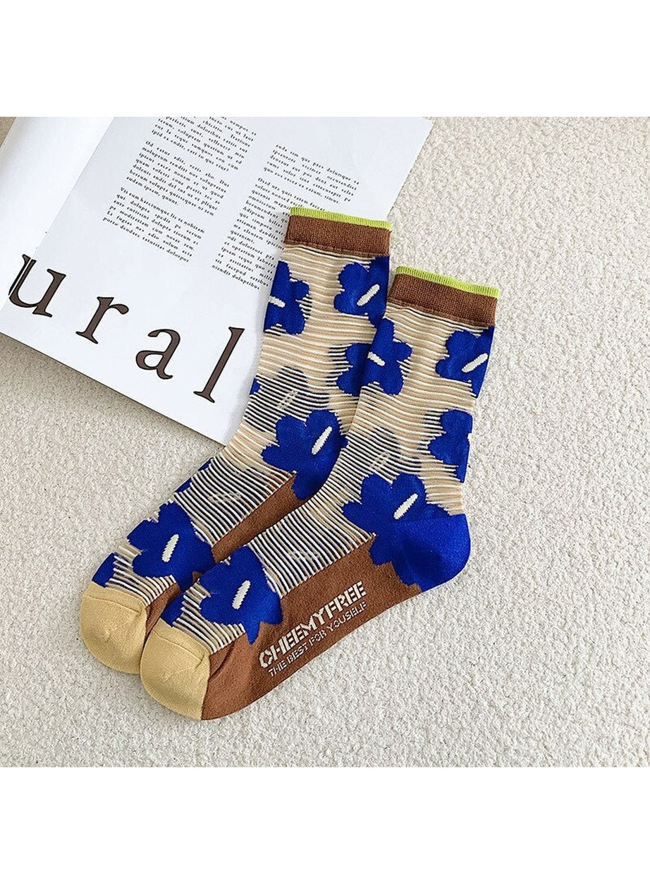 Y2k Retro Flower Transparent Socks