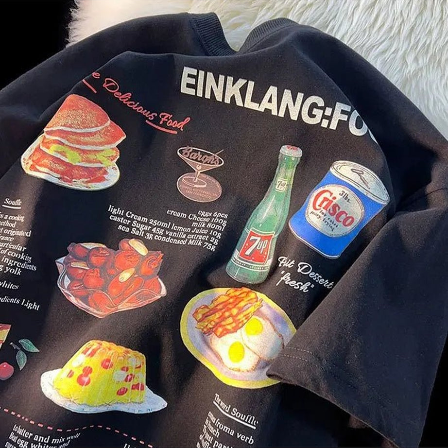 Y2k Retro Food Anime T-Shirt