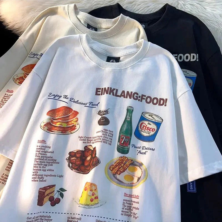 Y2k Retro Food Anime T-Shirt