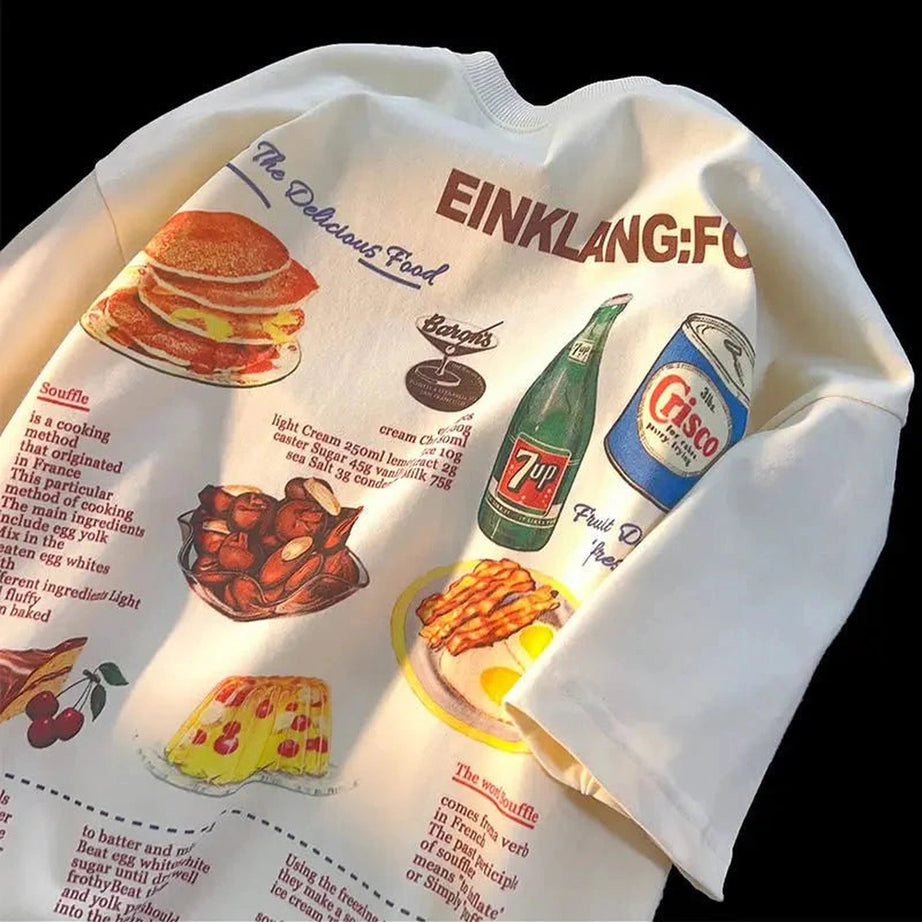 Y2k Retro Food Anime T-Shirt