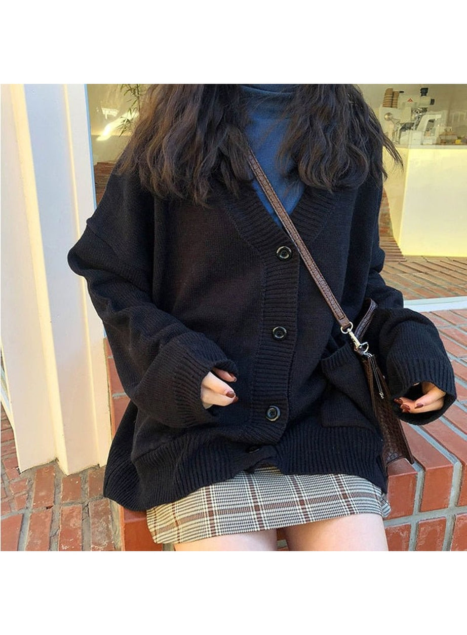 Y2k Retro Grey Casual Sweater