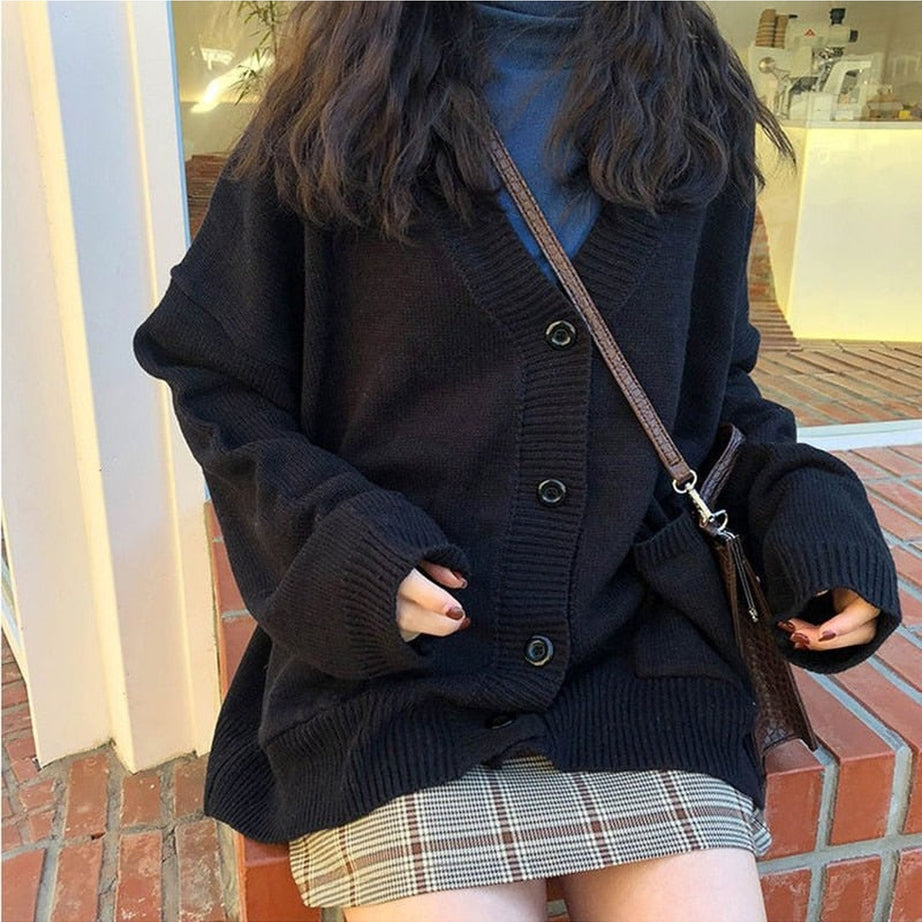 Y2k Retro Grey Casual Sweater