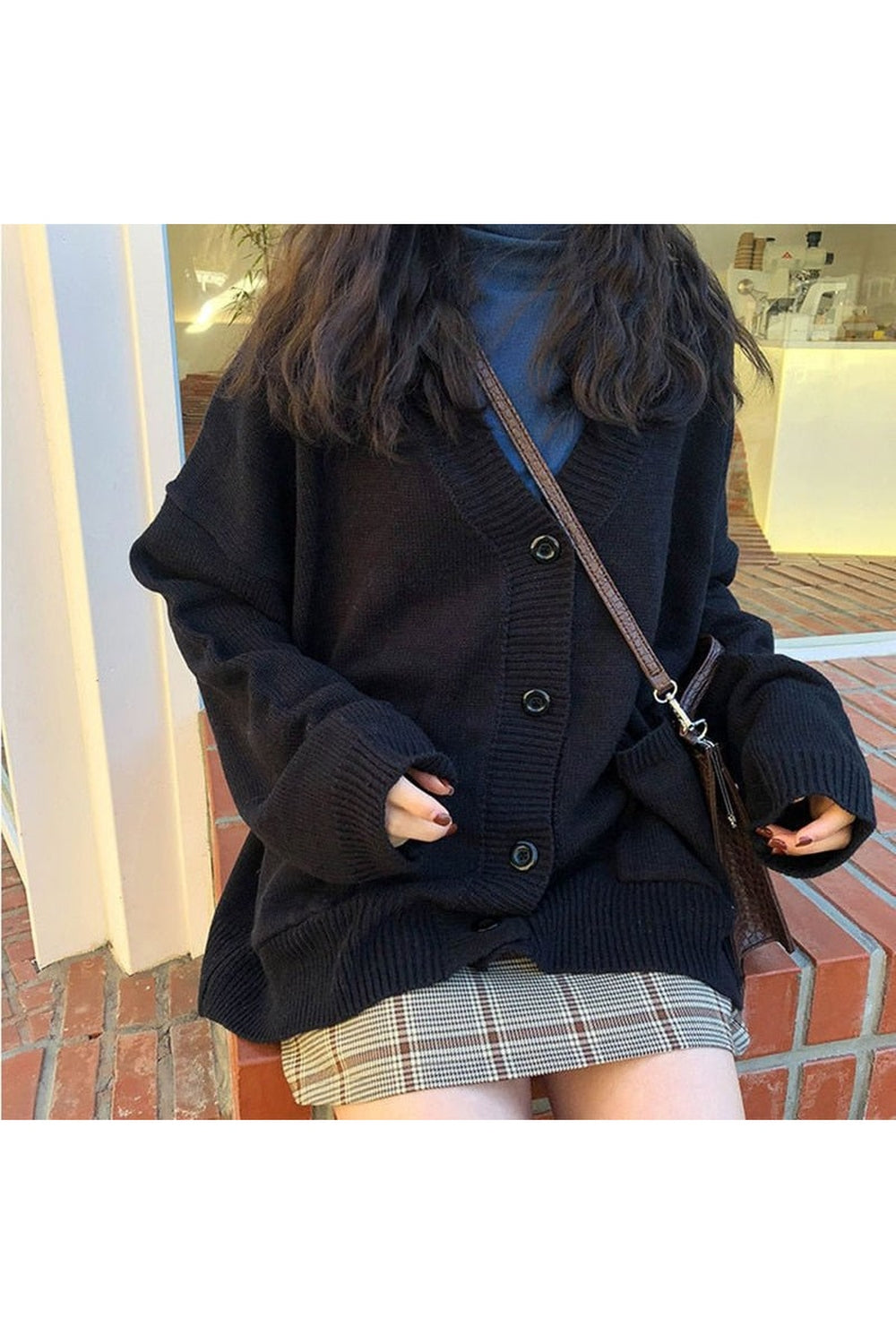 Y2k Retro Grey Casual Sweater