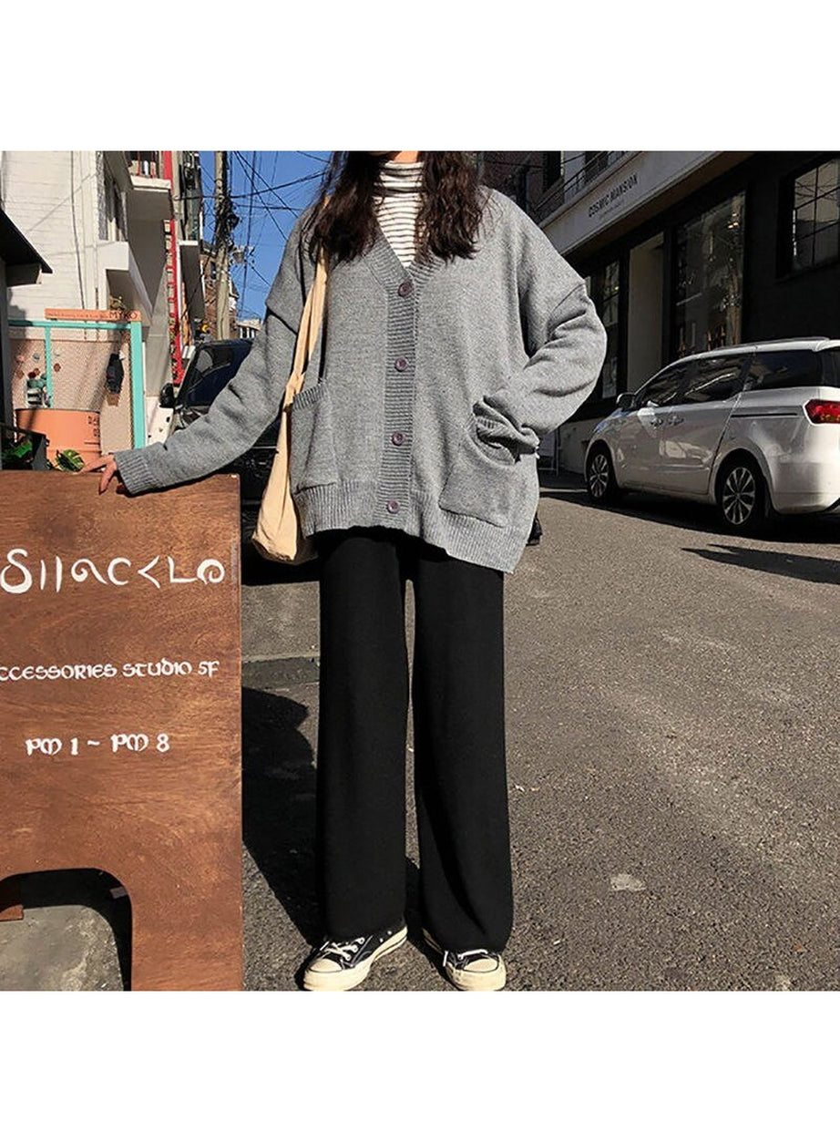 Y2k Retro Grey Casual Sweater