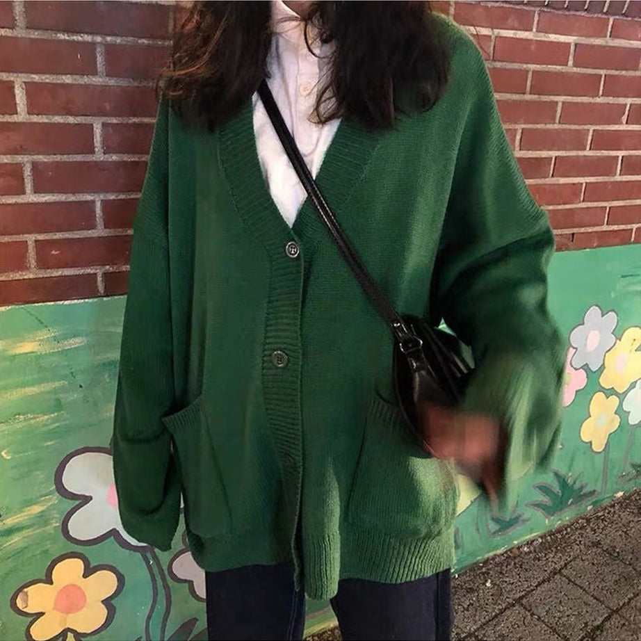 Y2k Retro Grey Casual Sweater