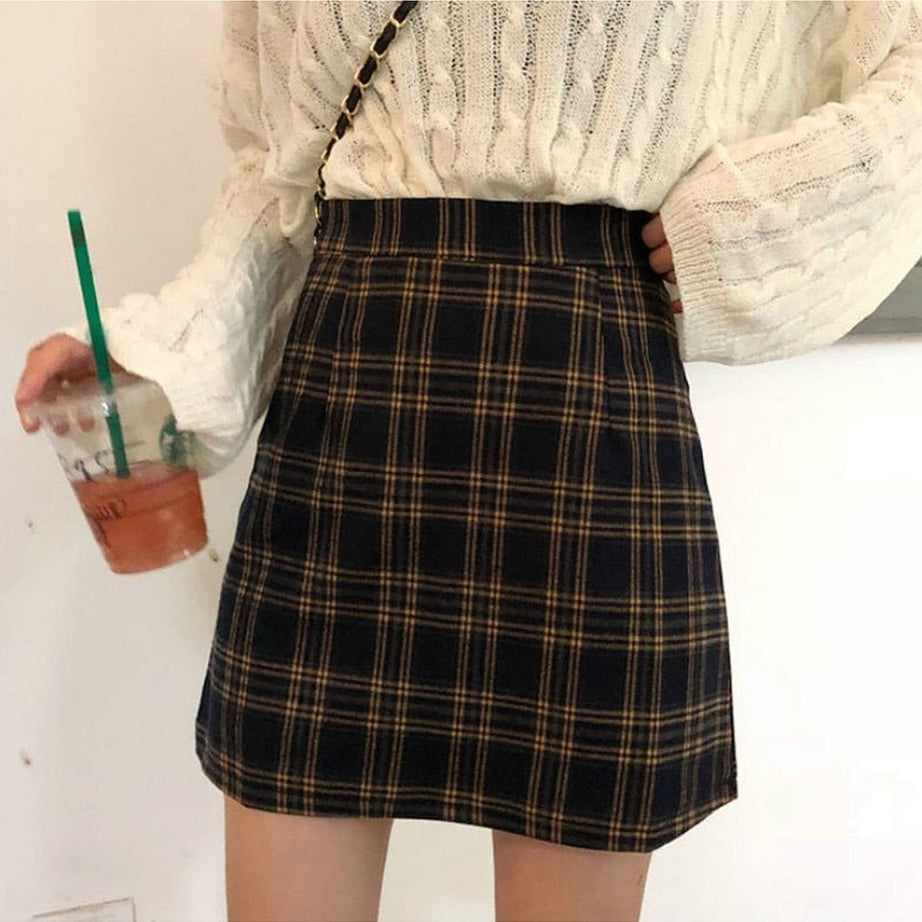 Y2k Retro Plaid Summer Skirt