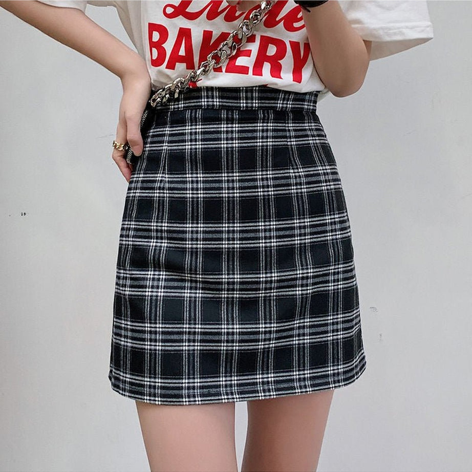 Y2k Retro Plaid Summer Skirt