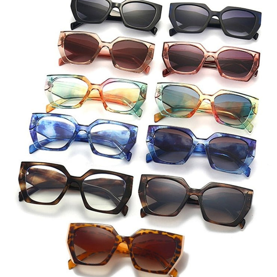 Y2k Retro Polygon Cat Eye Sunglasses