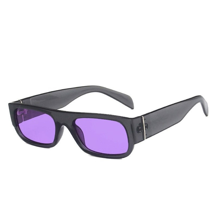 Y2k Retro Rectangle Champagne Purple Sunglasses