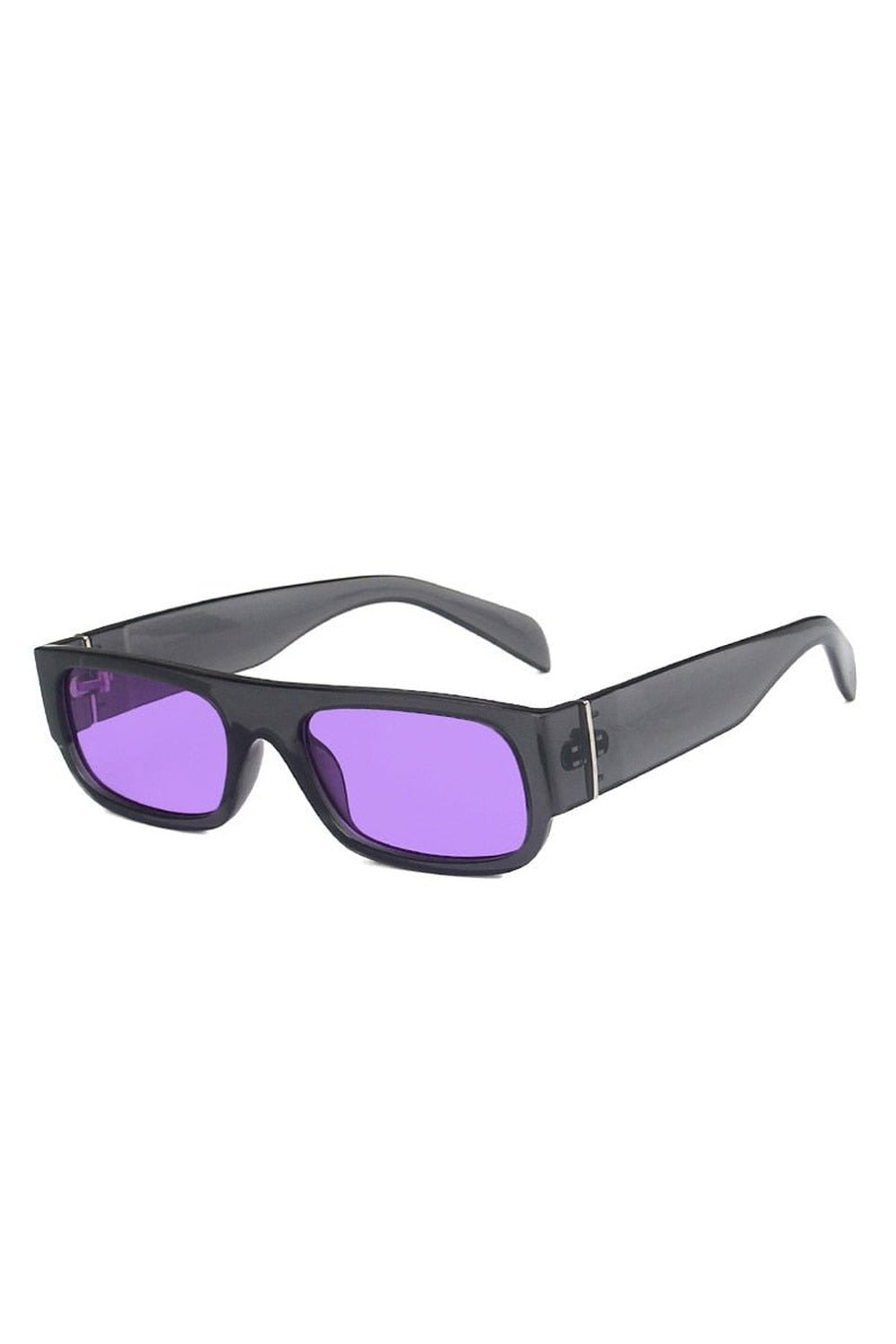 Y2k Retro Rectangle Champagne Purple Sunglasses