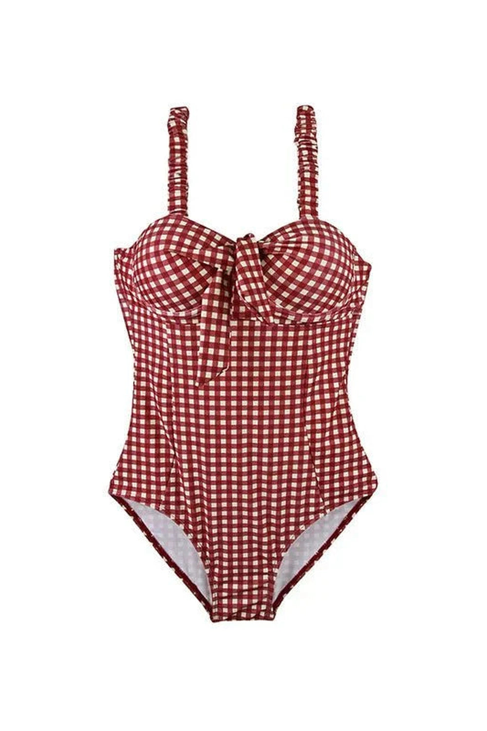Y2k Retro Red Lattice Swimsuit