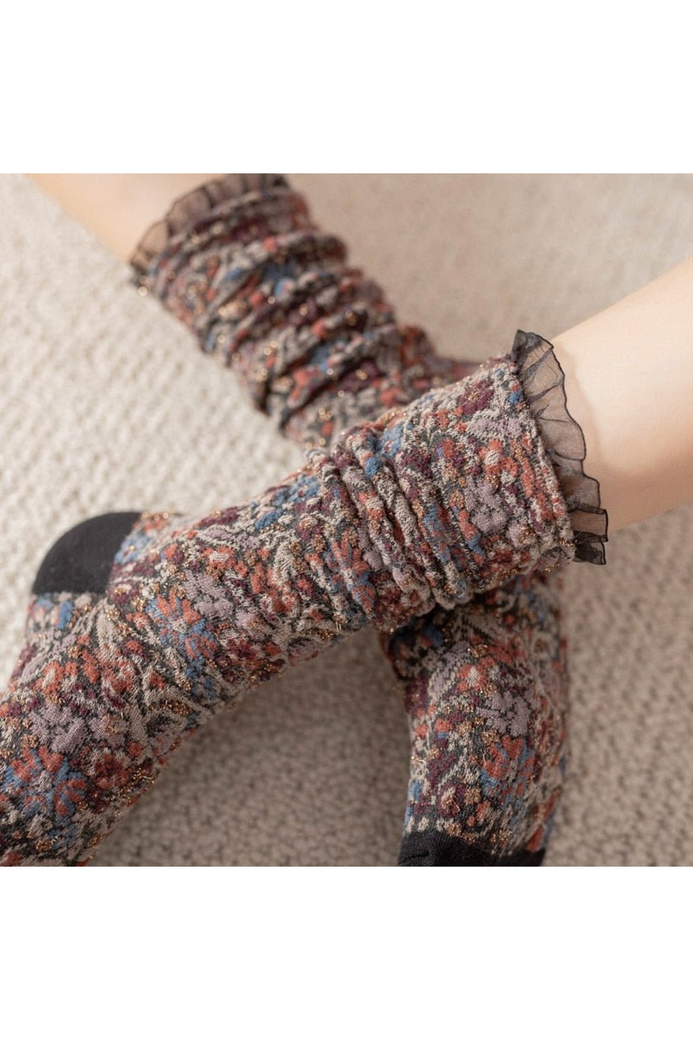 Y2k Retro Ruffle Socks