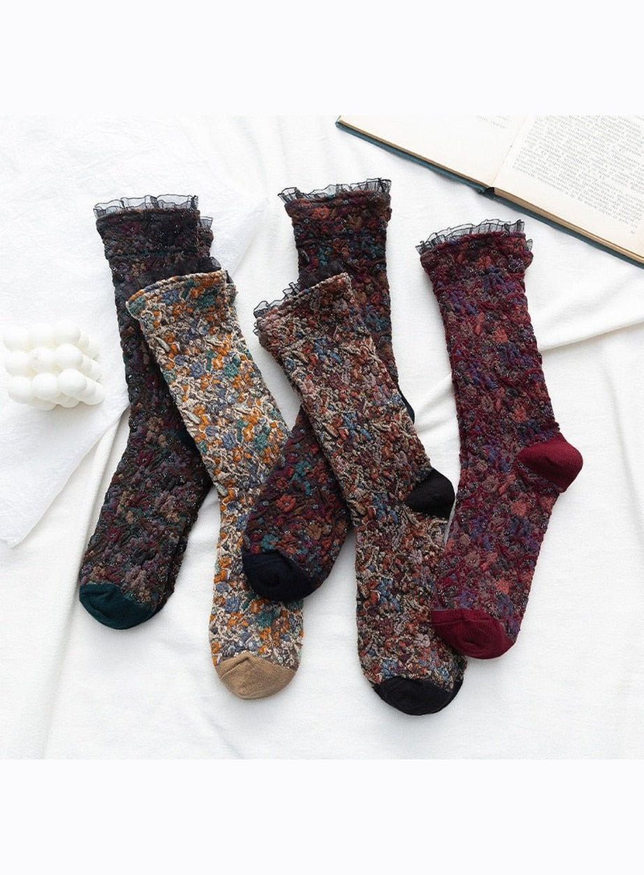 Y2k Retro Ruffle Socks