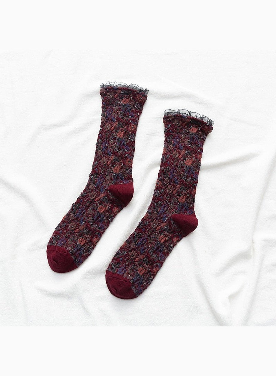 Y2k Retro Ruffle Socks