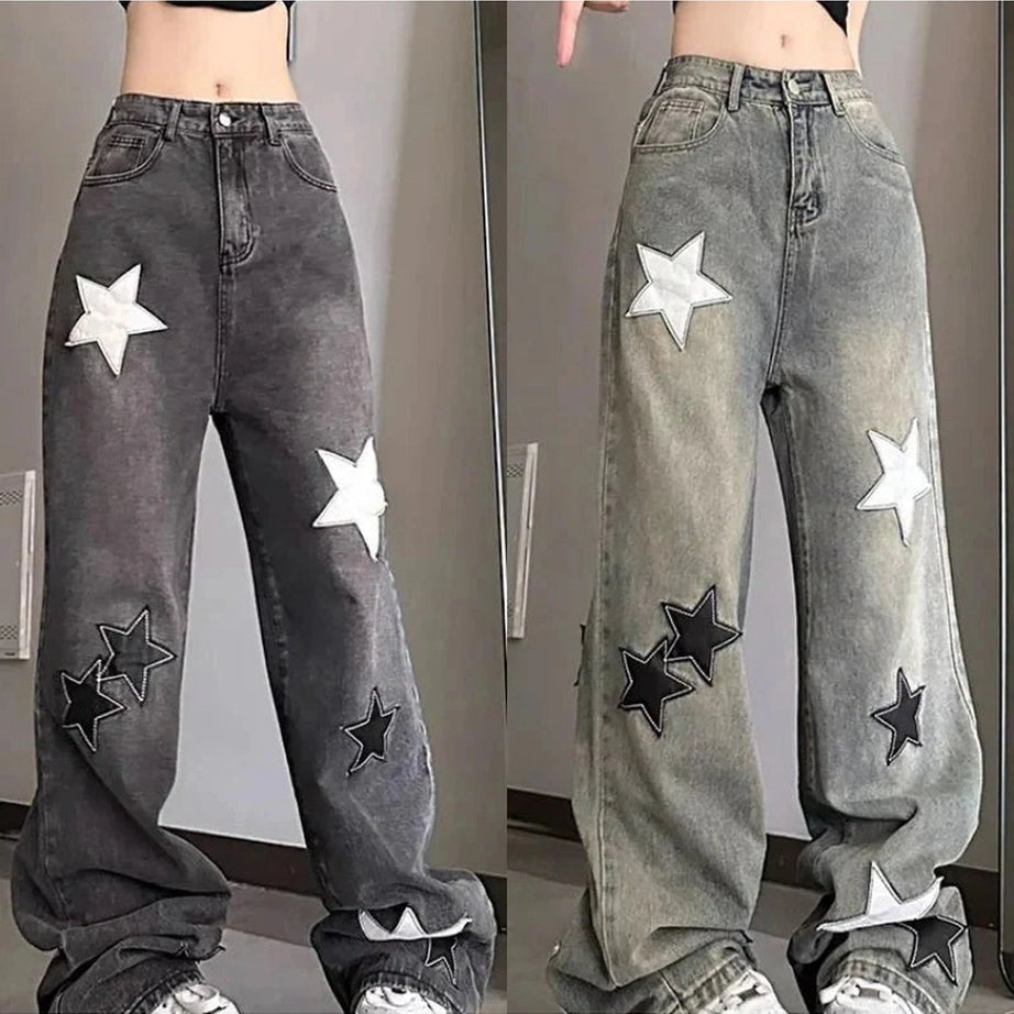 Y2k Acubi Star High Waist Jeans
