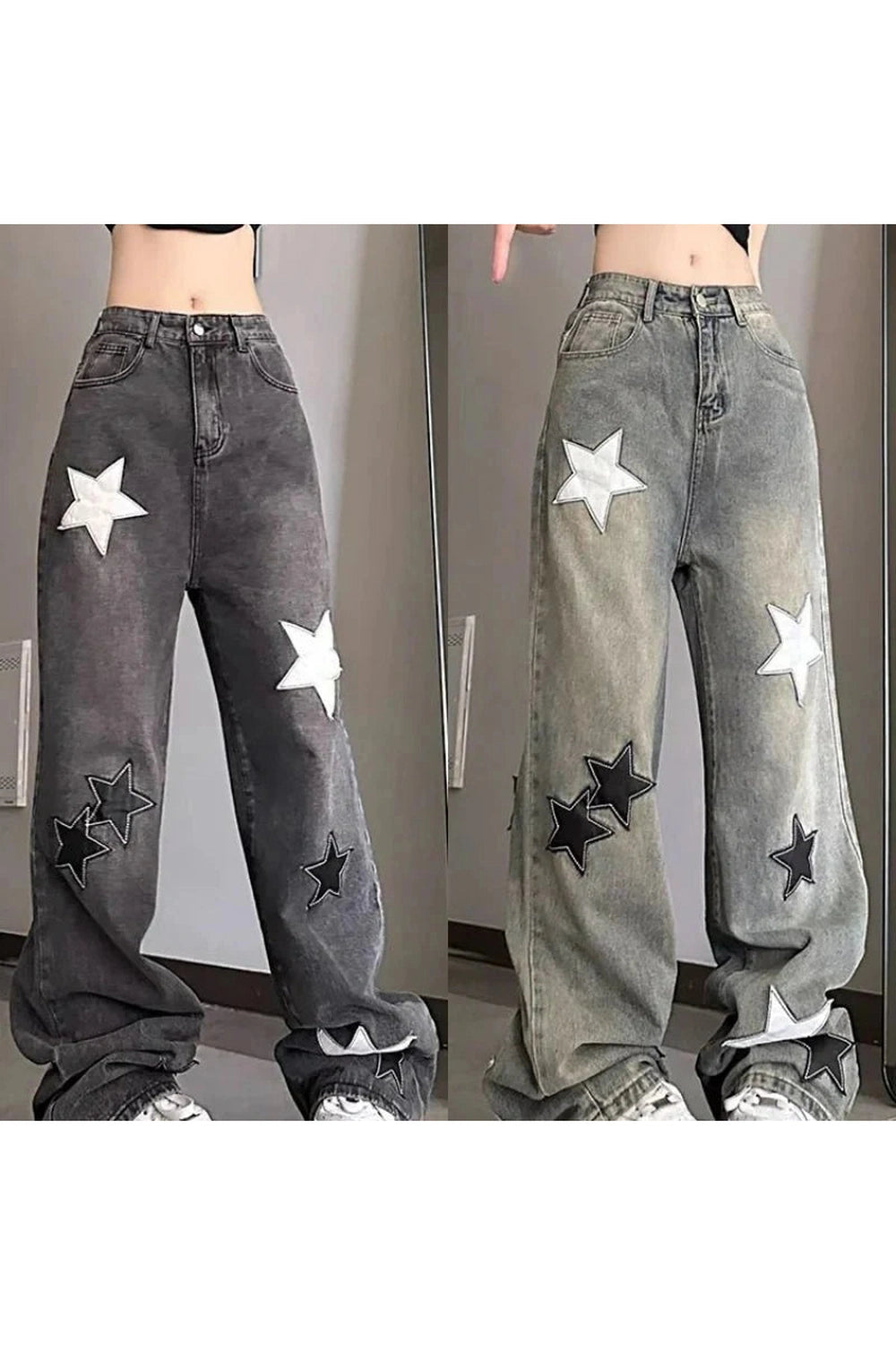 Y2k Acubi Star High Waist Jeans
