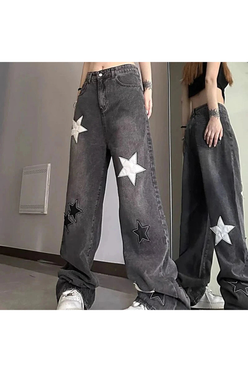 Y2k Acubi Star High Waist Jeans