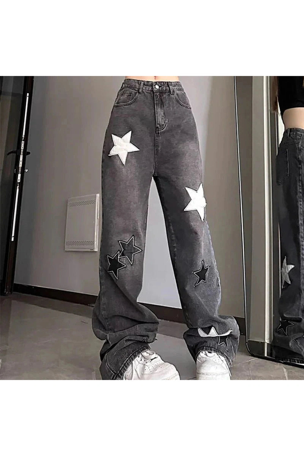 Y2k Acubi Star High Waist Jeans