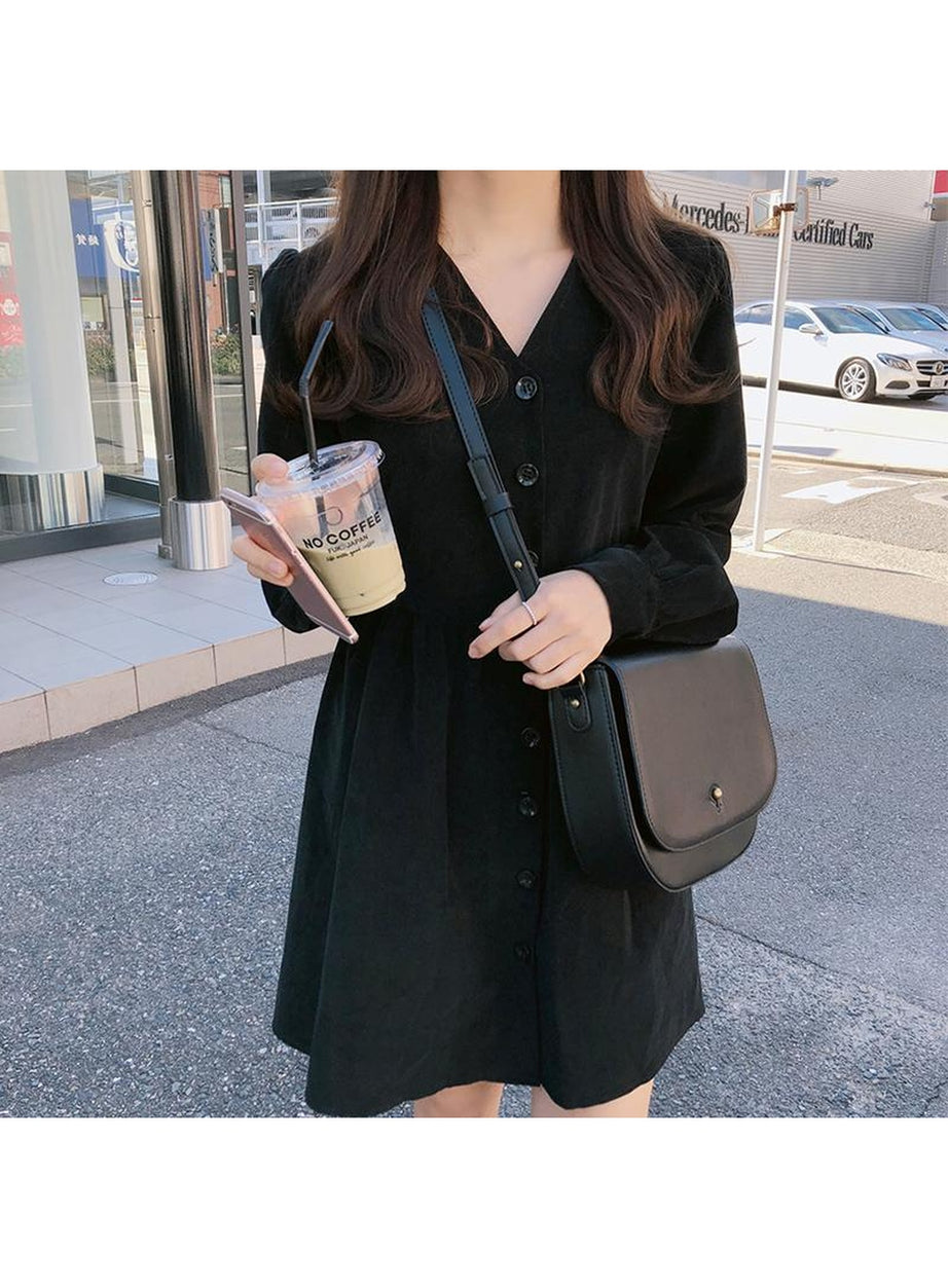 Y2k Minimalist Black Casual Dress