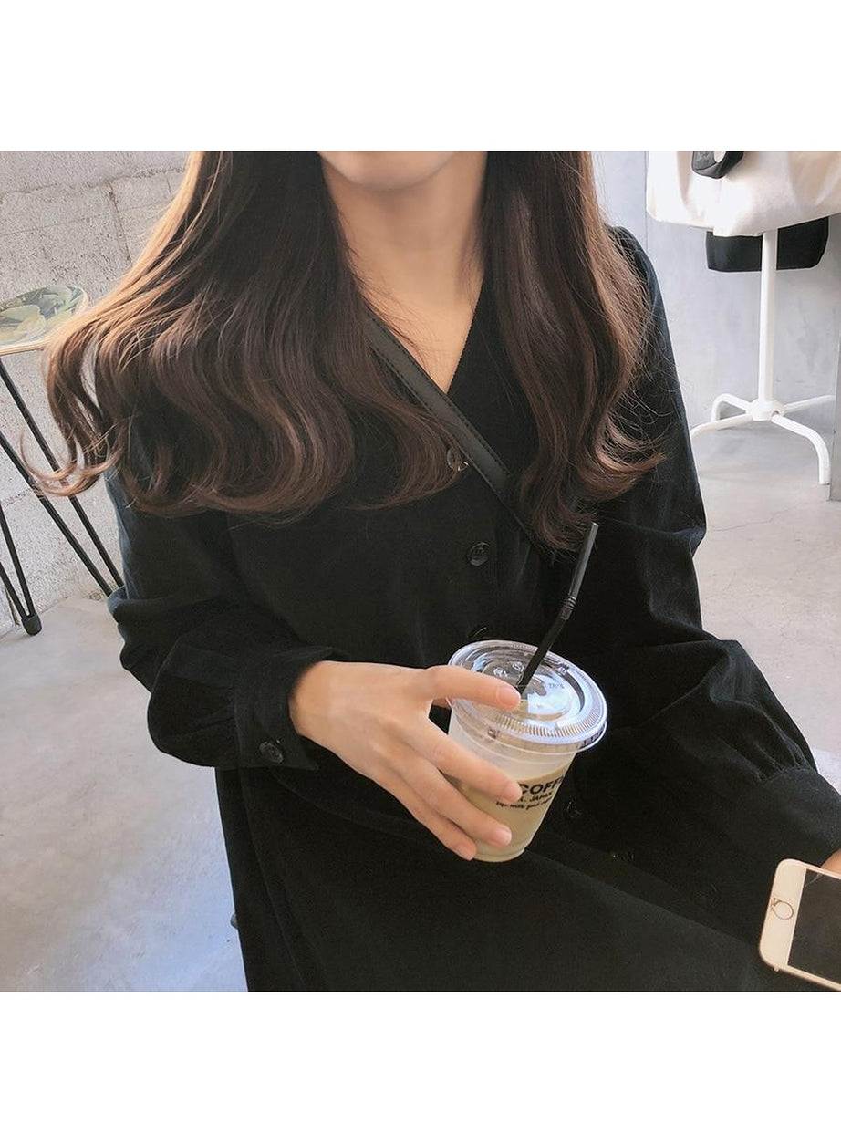 Y2k Minimalist Black Casual Dress