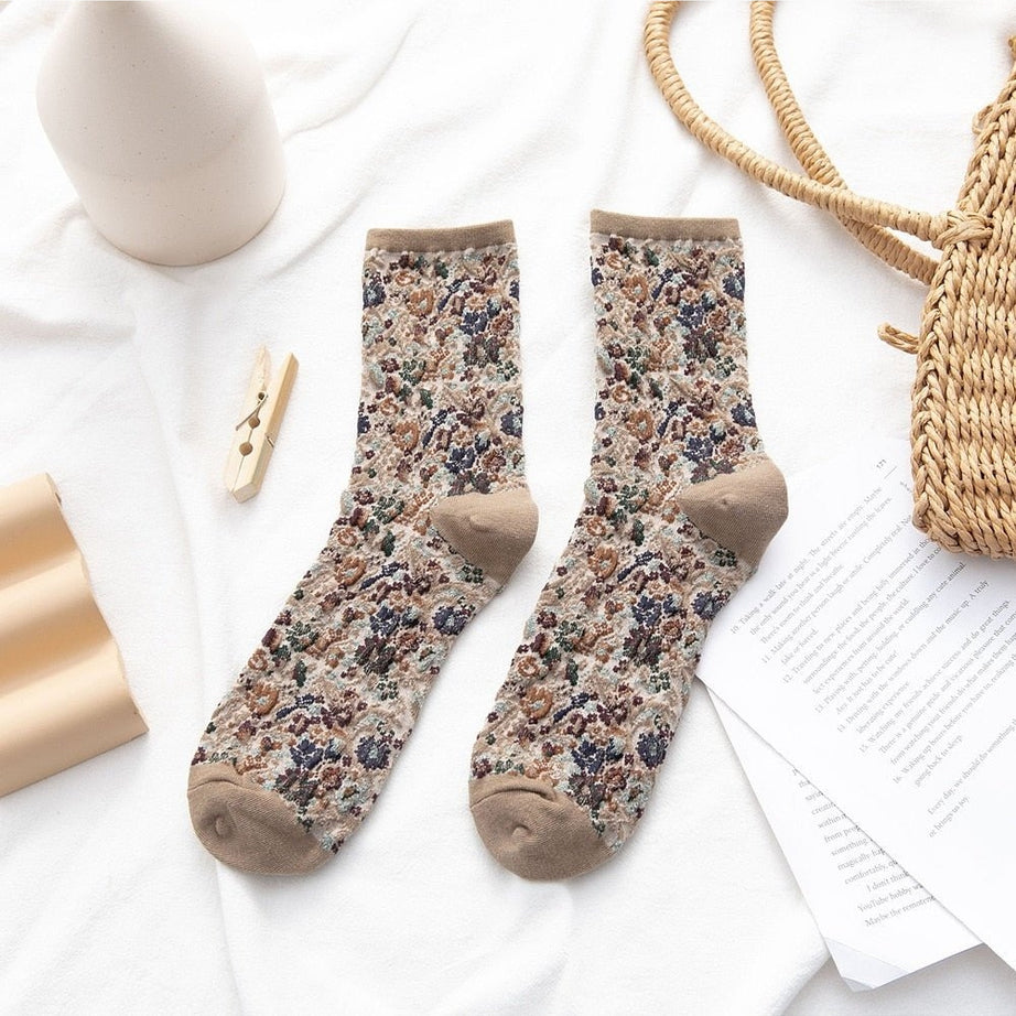 Y2k Retro Vintage Floral Socks