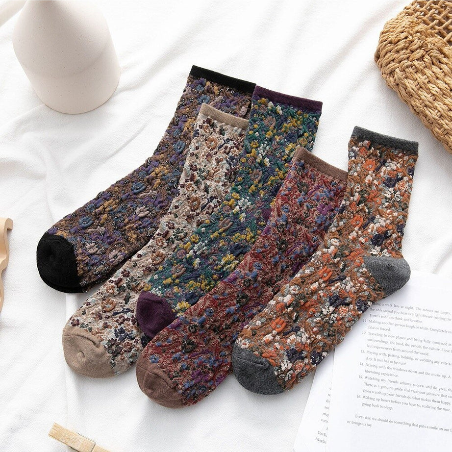 Y2k Retro Vintage Floral Socks