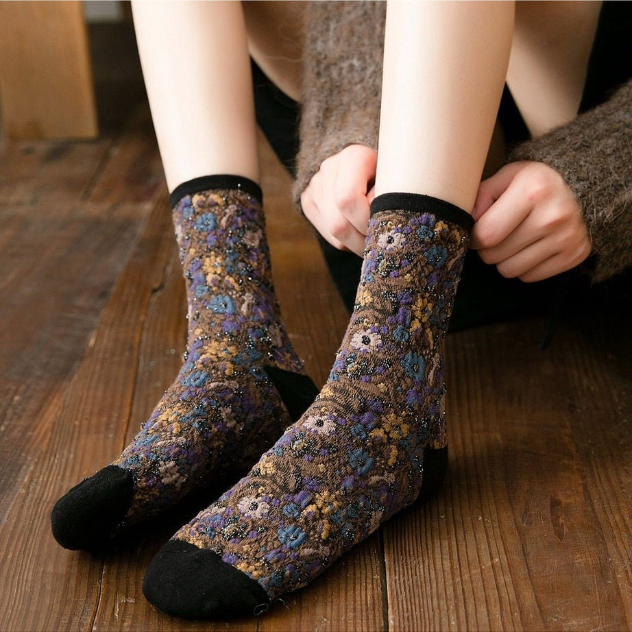 Y2k Retro Vintage Floral Socks