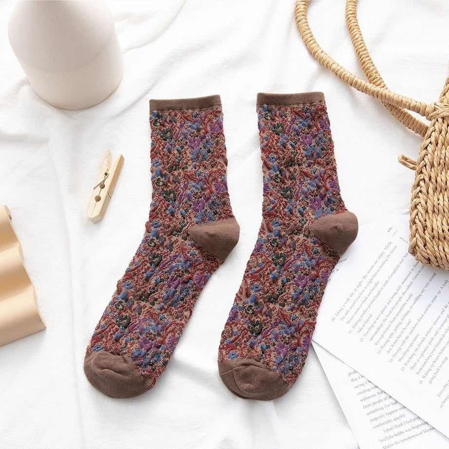 Y2k Retro Vintage Floral Socks