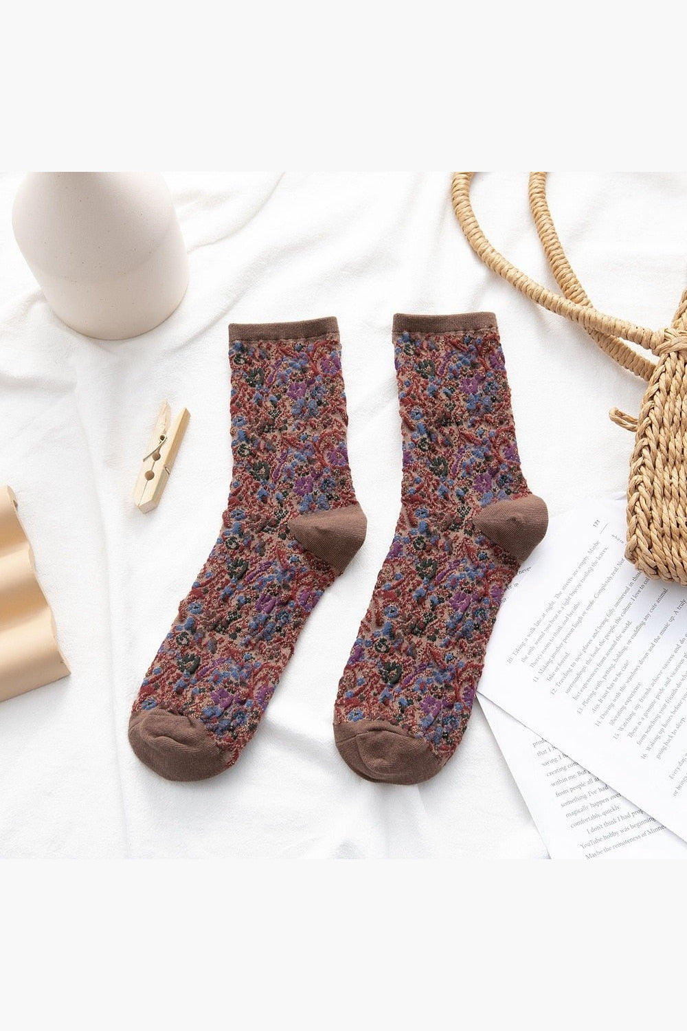 Y2k Retro Vintage Floral Socks