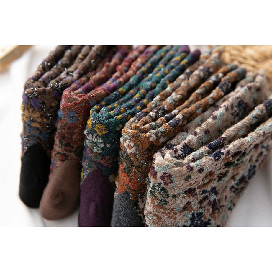 Y2k Retro Vintage Floral Socks